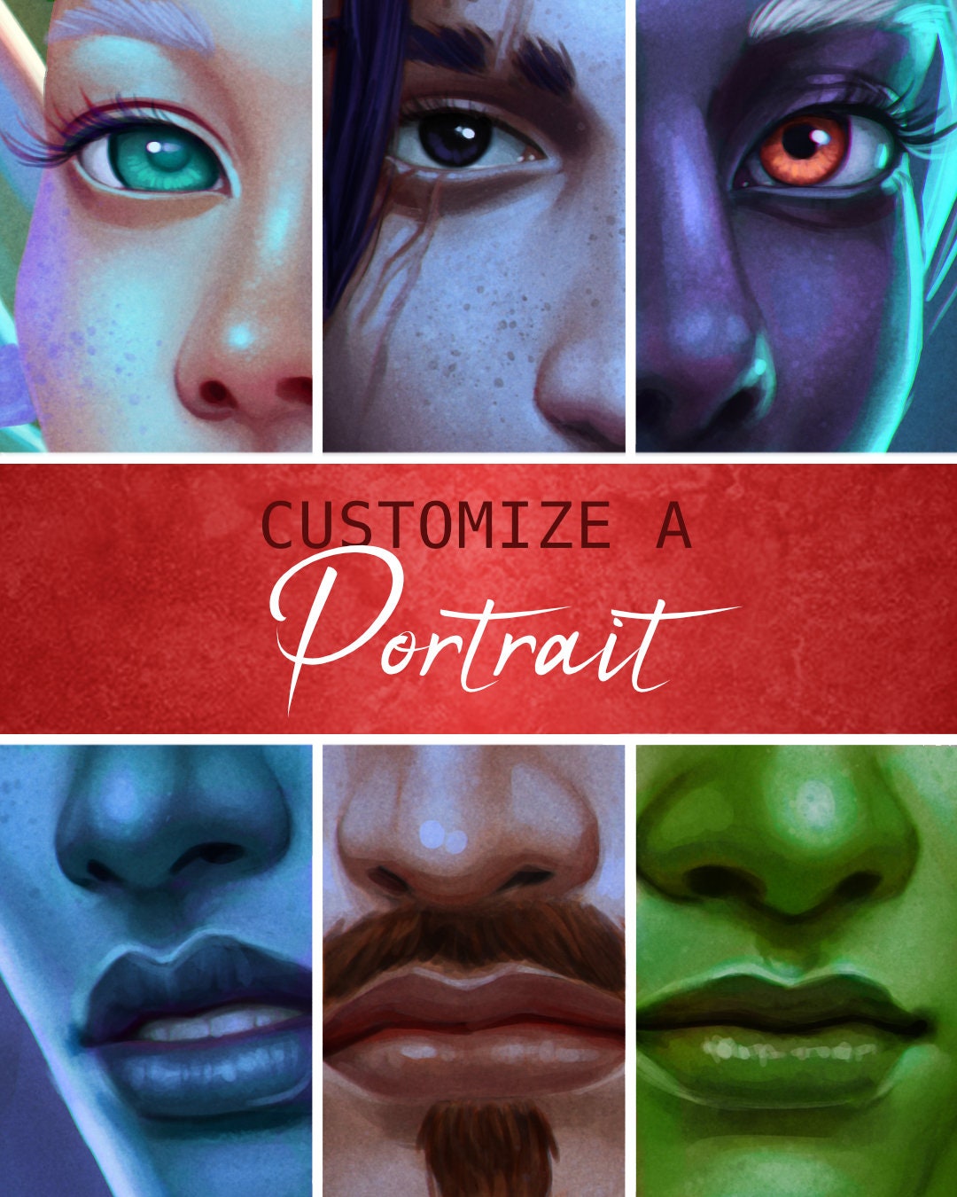 Portrait Color Customize Portrait Colors - Portrait Pack Customization Option - Etsy