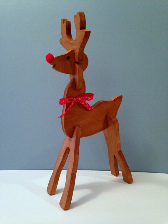 Large Wooden Reindeer Etsy