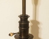 Stiffel Solid Brass Torchiere Baluster Table Lamp with Stiffel Milk Glass Shade