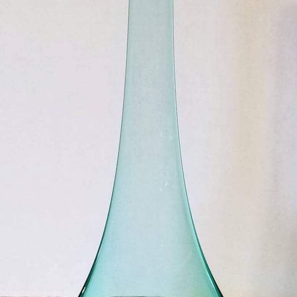 Viking Epic Teal Green Glass Architectural Taperglow Candlestick Holder #1192