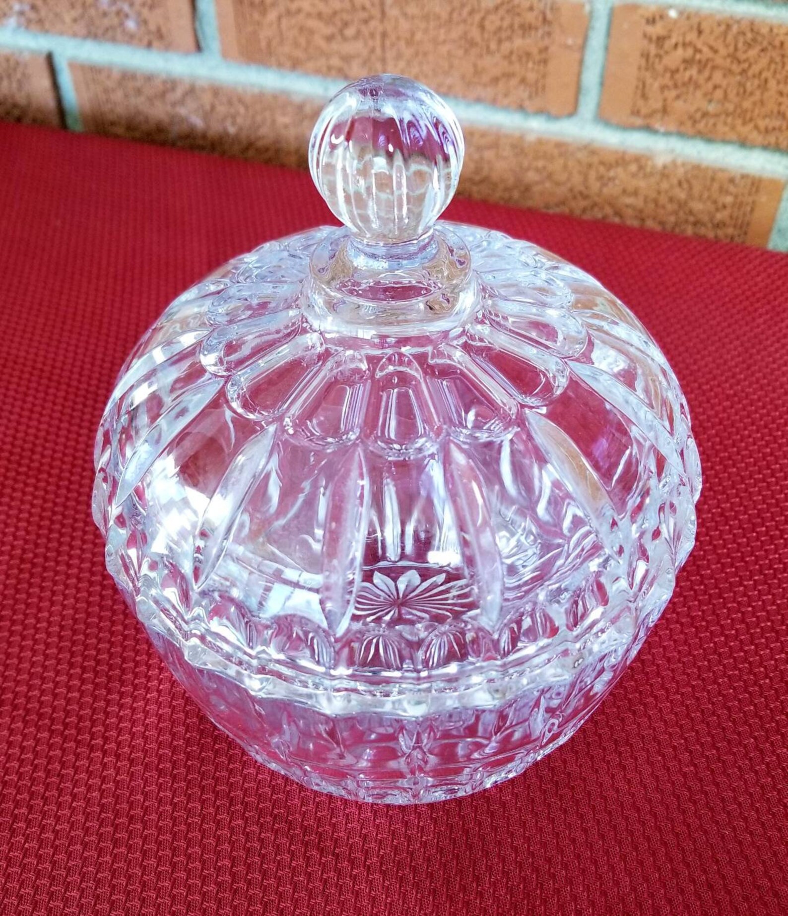 Vintage Cut Crystal Candy Dish With Lid Etsy