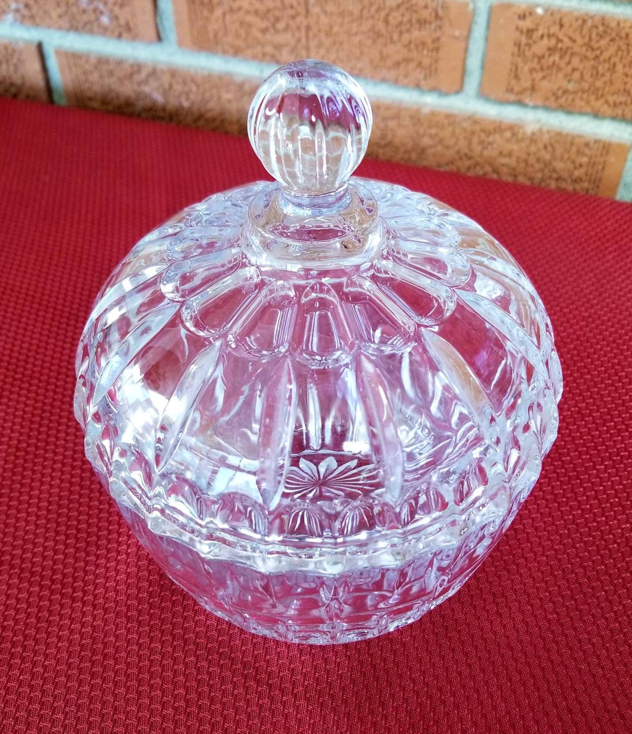 Vintage Cut Crystal Candy Dish with Lid Etsy