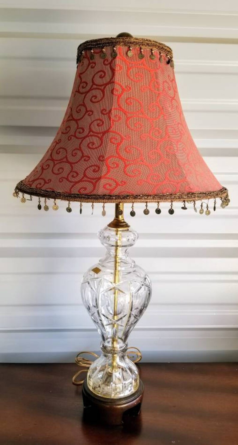 West German Handcut 24 Lead Crystal Table Lamp
