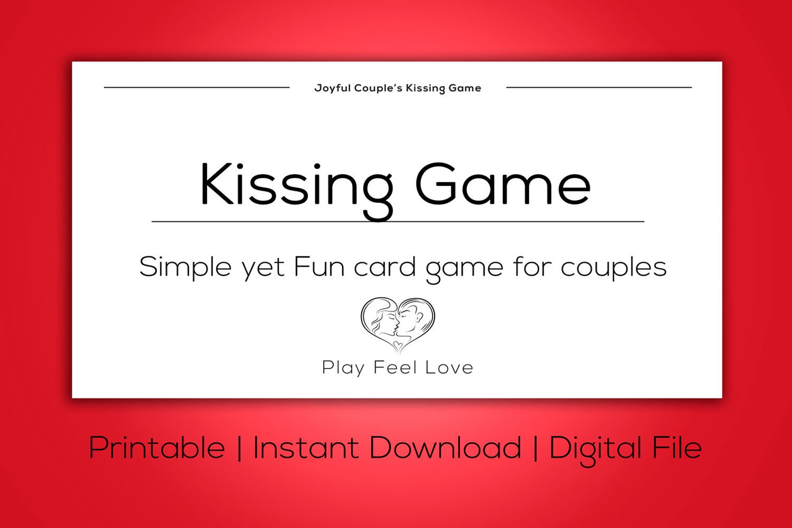 Printable Kissing Game for Couples Valentines Gift for Him Etsy