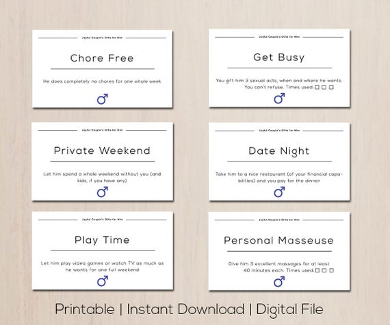 gift coupons for him romantic gift to surprise your man etsy cute coupons for your boyfriend