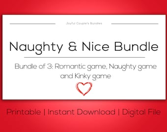 Naughty & Nice Valentine's Day Game, Sexy Adult Couples Cards (Digital Download)