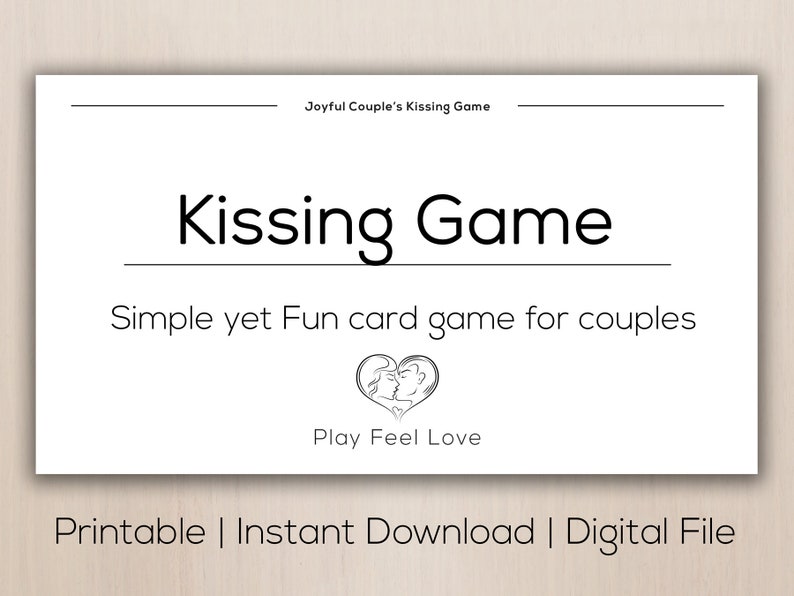 Printable Kissing Game for Couples Valentines Gift for Him Etsy