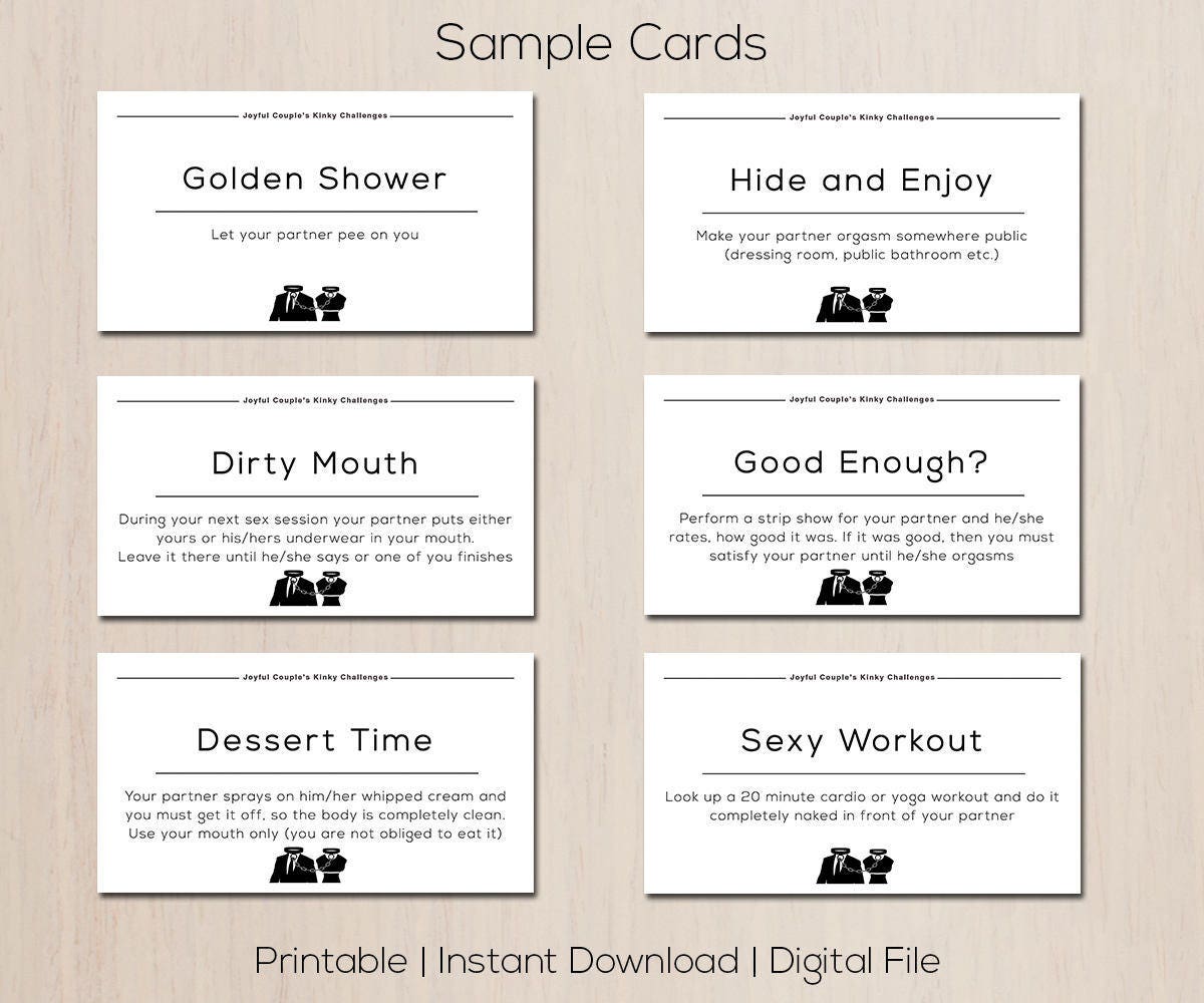 Printable Kinky Challenges Couples Game Naughty Surprise For Etsy Canada