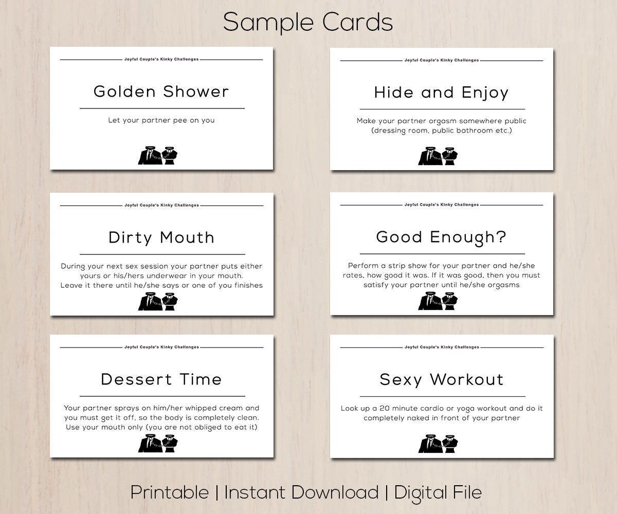 Printable Sex Challenges Kinky Couples Sex Game T For Etsy