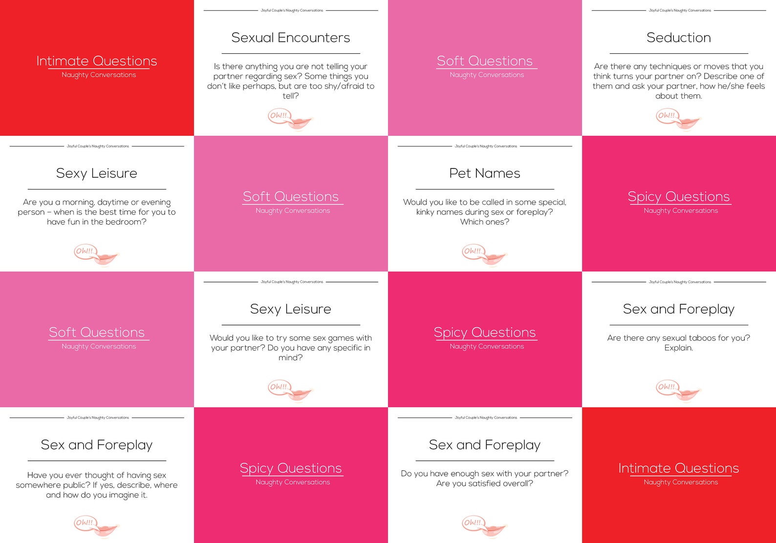 Naughty Conversation Starters - 100 Sexy Questions Gift Box, Naughty