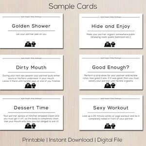 Sexy Valentine's Printable Gift for Couples, Him, Husband, Kinky Coupons, Sex Card Game, Instand Download Kinky Challenges, Last Minute image 4