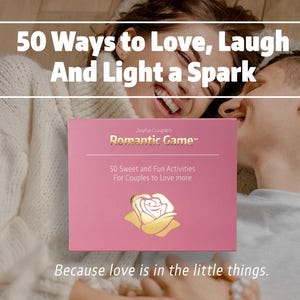 romantic game for couples, loving couple in the background laughing, having a good time together