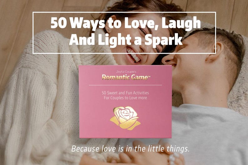 romantic game for couples, loving couple in the background laughing, having a good time together