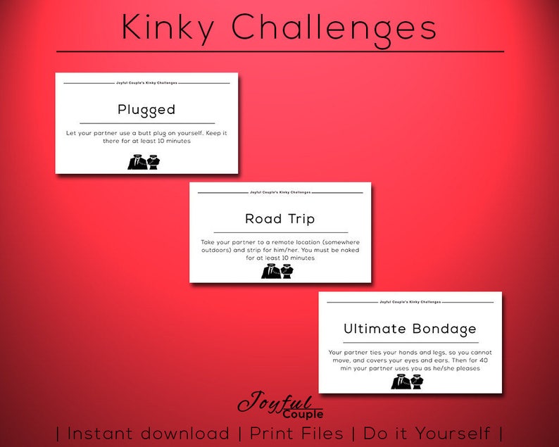 Printable Kinky Challenges Couples Game Naughty Surprise For Etsy
