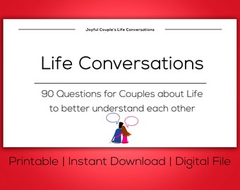Printable Valentine's Day Gift For Couples, Boyfriend, Hud=sband, Meaningful Life Conversations, Intimacy Card Game, Conversation Starters,