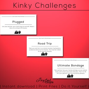 Sexy Valentine's Printable Gift for Couples, Him, Husband, Kinky Coupons, Sex Card Game, Instand Download Kinky Challenges, Last Minute image 2