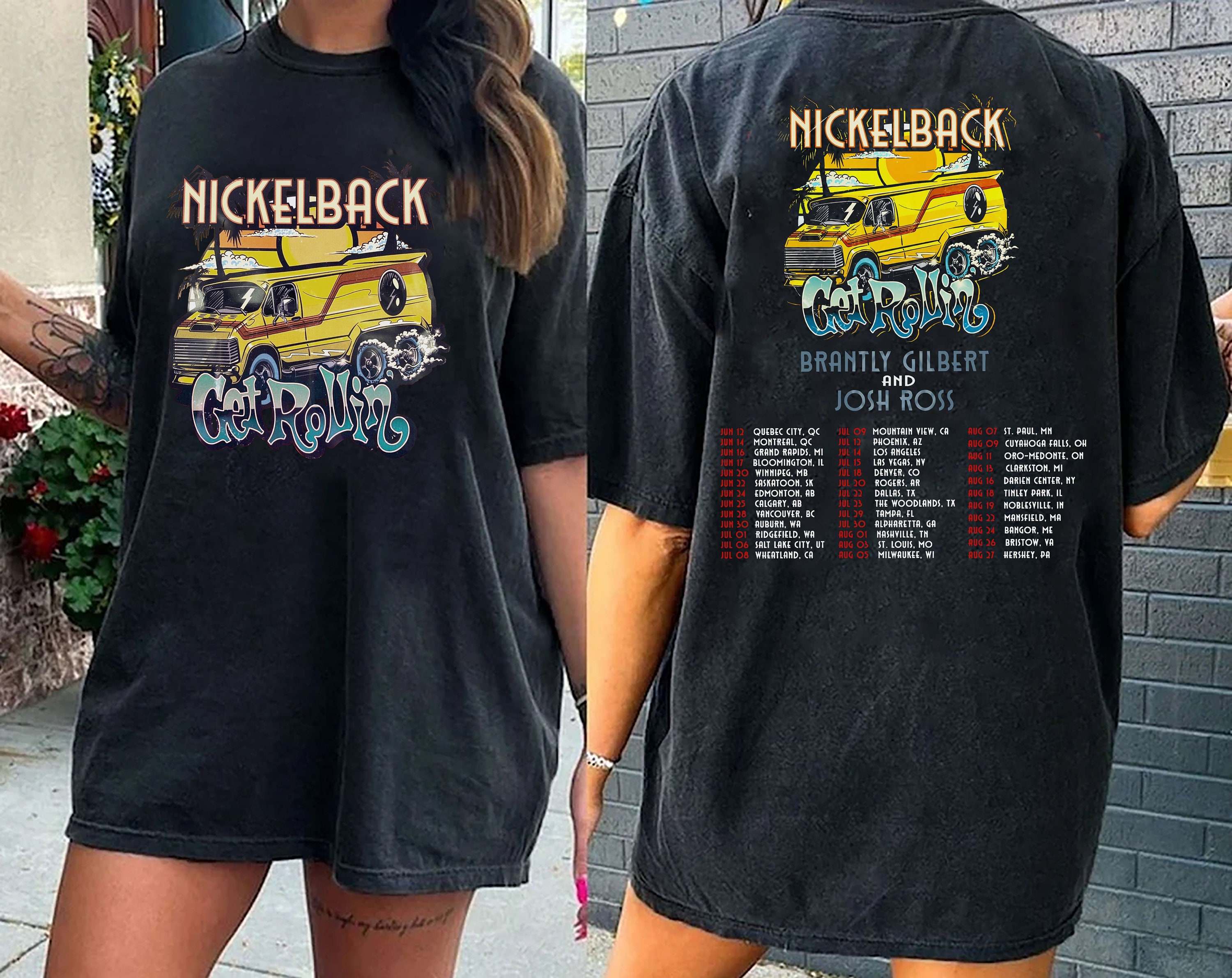 Discover Nickelback Get Rollin' Shirt, Nickleback Tour 2023 Shirt, Nickelback Band Concert