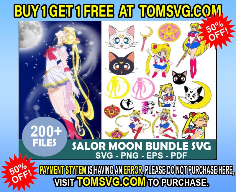 200 Fichiers Sailor Moon Bundle Svg, Anime Manga Svg Bundle, Cartoon Svg, Svg