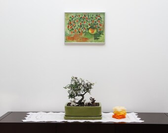 Watercolor framed under glass _
