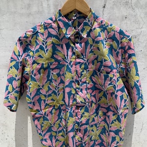 Mens / Women Cotton Shirt , Indian Hand Block Printed Shirt , Cottan Printed Shirt , Short Sleeves Shirt , Block Print Shirt