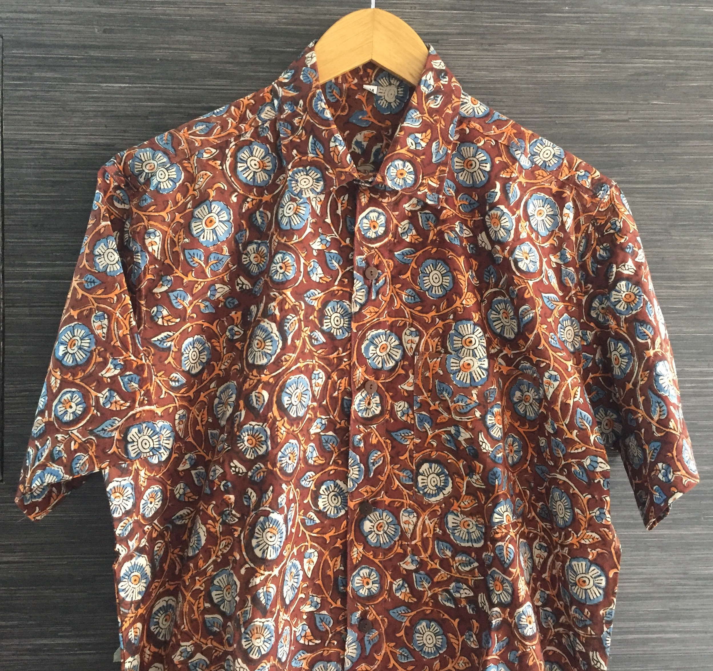 block print mens shirts