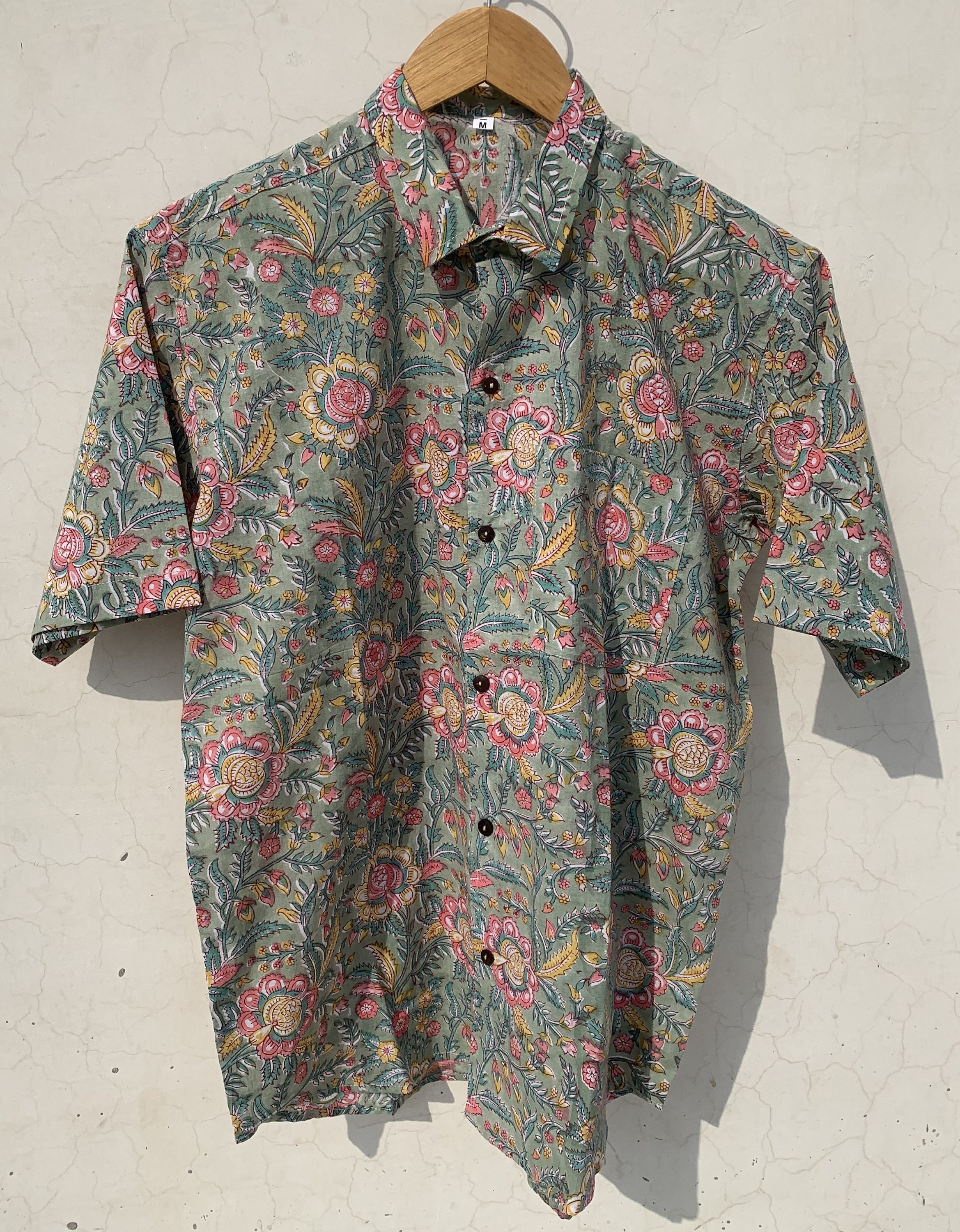 Block Print Cotton Shirts Mens Summer Shirt Hand Block Etsy