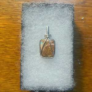 Wire Wrapped Pipe Opal Pendant, Boulder Opal Pendant, Wire Wrapped Opal Pendant, Australian Opal Pendant, Opal Wire Wrapped Pendant