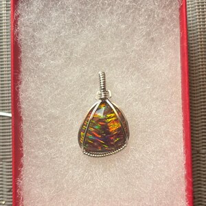Wire Wrapped Aurora Opal Pendant, Aurora Opal Wire Wrapped Pendant, Wire Wrapped Opal Pendant, Aurora Opal Wire Wrap Pendant