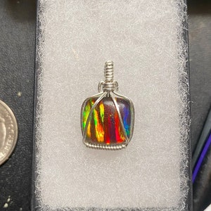 Wire Wrapped Aurora Opal Pendant, Aurora Opal Wire Wrapped Pendant, Wire Wrapped Opal Pendant, Aurora Opal Wire Wrap Pendant