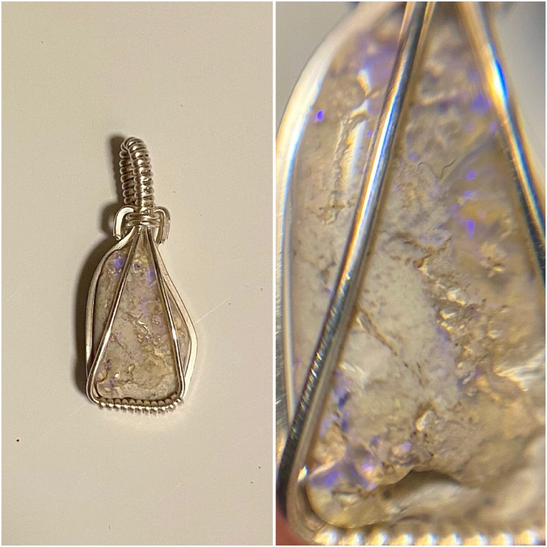Wire Wrapped Australian Opal Pendant Opal Wire Wrap Pendant Etsy