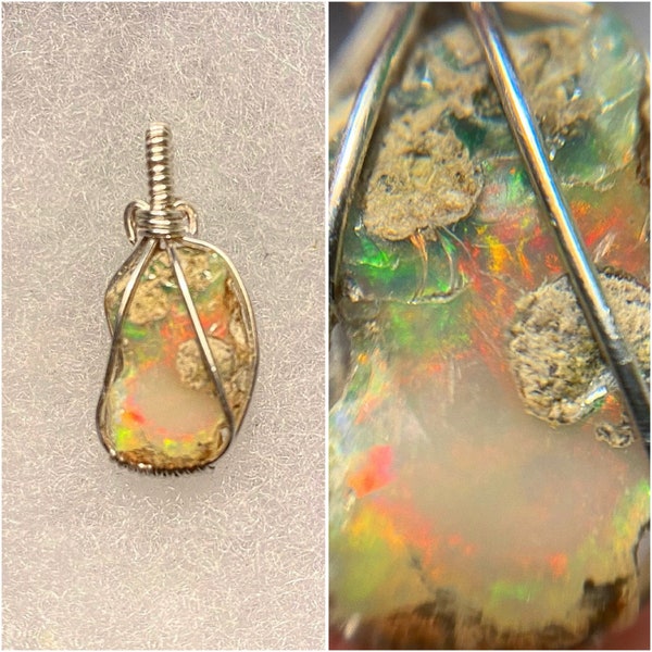 Wire Wrapped Pendant Opal Etsy