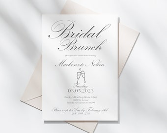 Personalized Bridal Brunch Invitation, Custom Bridal Shower Printable Invitation Template, Print At Home Bridal Shower Invite, 5x7 Card