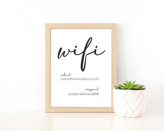 Personalized Wifi Printable Custom Wifi Print Printable Wifi - Etsy