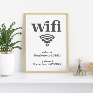 Custom Wifi Printable Sign Personalized Wifi Network and - Etsy