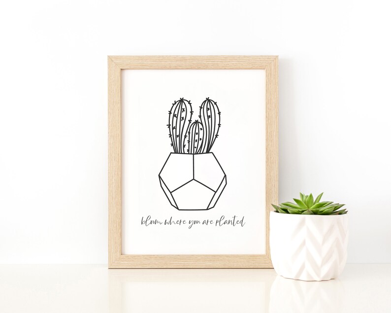 Bloom Where You Are Planted Printable Wall Art, Printable Quote Art ...