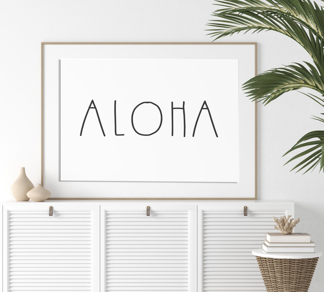 Aloha Printable Aloha Wall Art Aloha Sign Instant Download Etsy