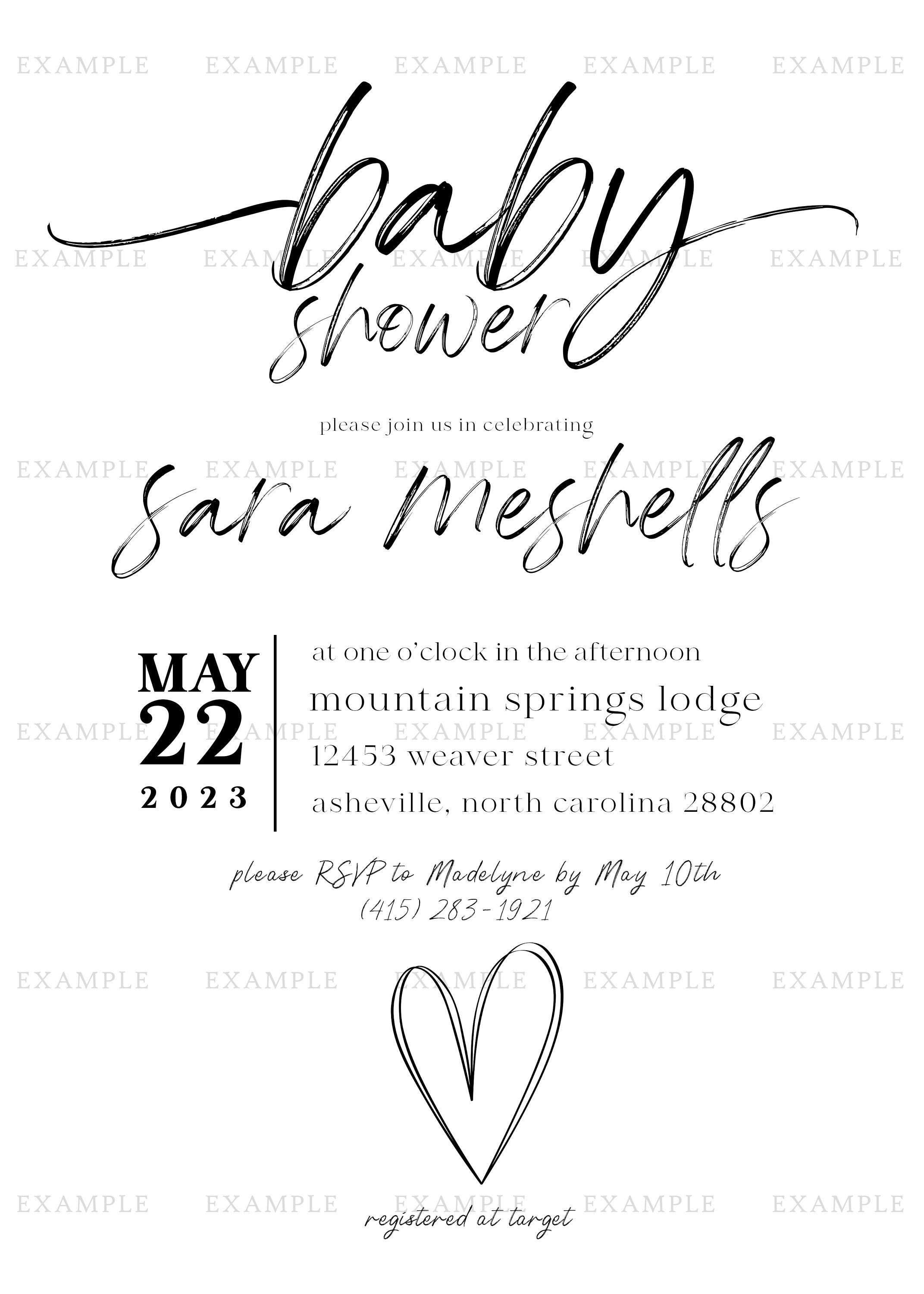 Custom Baby Shower Invitation, Personalized Baby Shower Invitation ...