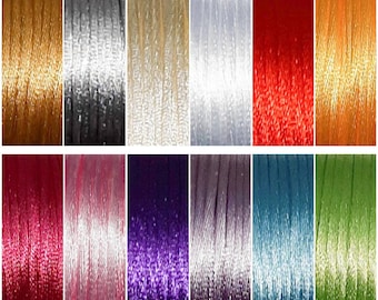 2mm Satin Nylon Rattail Cord - 14 Colours - Aussie Seller - DIY Jewellery Making, Scrapbooking, Macrame, Browband
