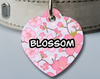 Sakura Pet Tag, Custom dog tag, Custom Print Tag, Sakura, Sakura Dog Tag, Personalised Pet Tag, Dog ID Tag, Cherry Blossom Pet Tag, Cat Tag
