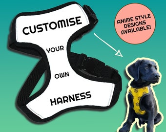 Custom dog harness, Dog Harness, Choose your Own Design Dog Harness, Design your own dog harness, Anime Dog Harness, Make your Own Harness