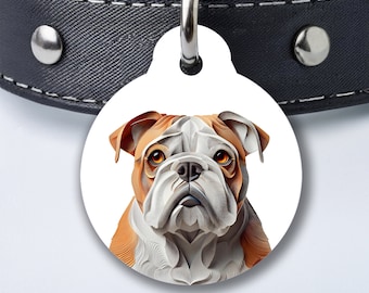English Bulldog Pet Tag, Pet Tag, Custom dog tag, Custom Tag, English Bulldog Dog Tag, Dog Tag, Personalised Pet Tag, Dog ID Tag, bulldog