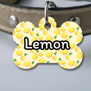 Médaille citron pour animal de compagnie | Médaille pour chien Citron | Médaille personnalisée | Étiquette à imprimer personnalisée | Médaille pour chien | Étiquette unique | Médaille personnalisée pour animal de compagnie | Médaille d'identification pour chien | Agrumes