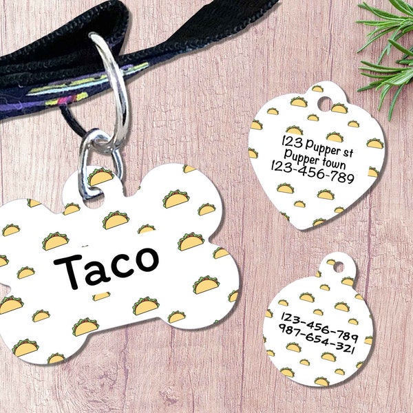 Taco Pet Tag, Personalised Taco Pet Tag, dog tag, Custom dog tag, Dog Tag, Unique Tag, Personalised Pet Tag, Dog ID Tag, Taco Dog, Cat Tag