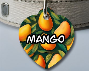 Mango Pet Tag, Pet ID Tag, Custom dog tag, Custom Print Tag, Floral, Dog Tag, Personalised Pet Tag, Dog ID Tag, Mango Tag, Fruit, Fruit Tag