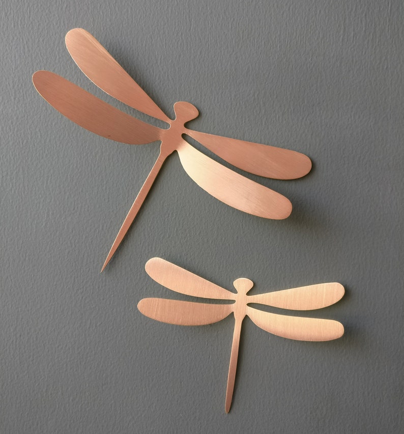 Metal Dragonflies Wall Art Brass Copper Installation Etsy