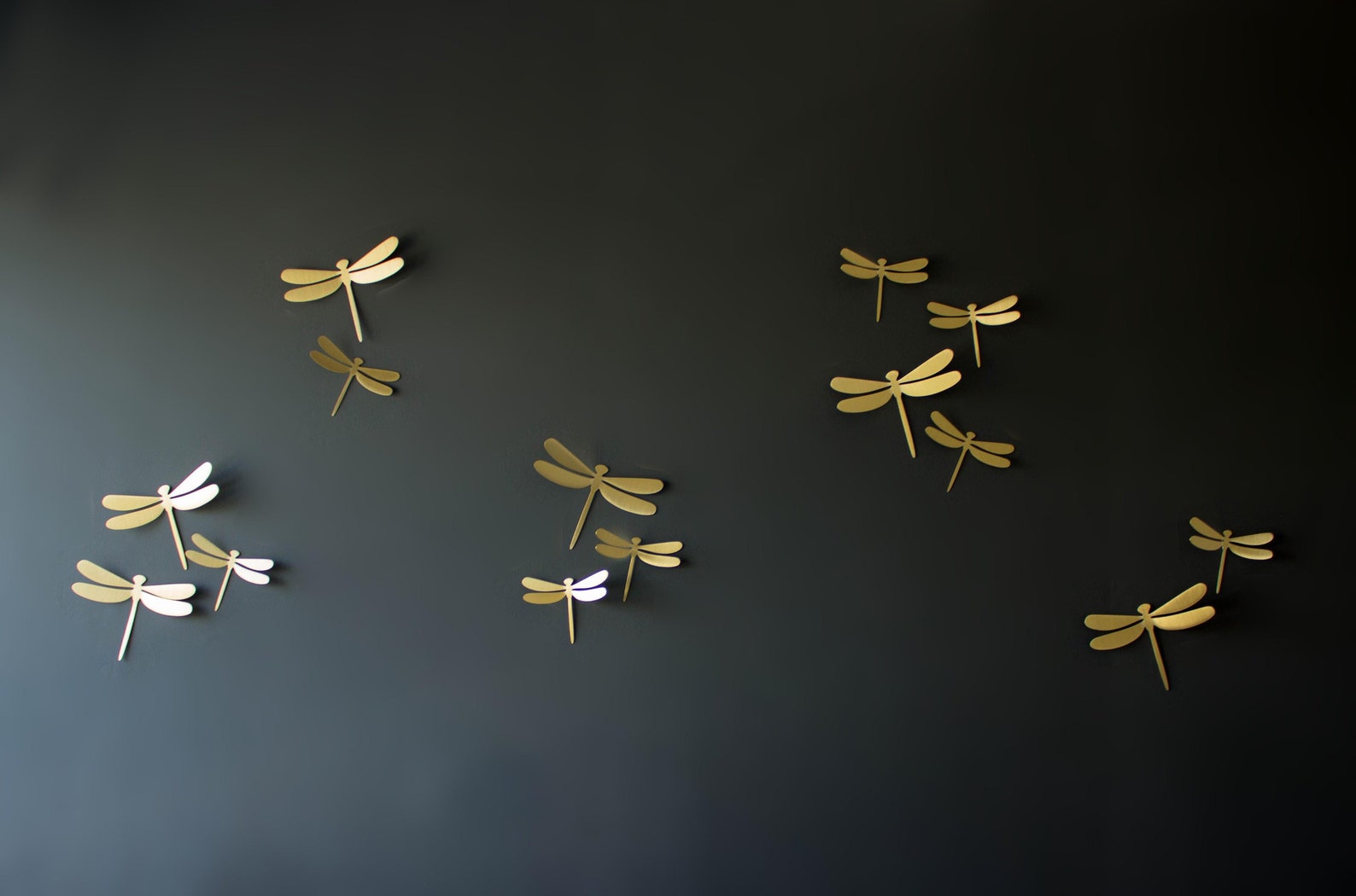 Metal Dragonflies Wall Art Brass Copper Installation Etsy