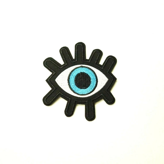 Blue Eye, Eyeball, Evil Eye Hamsa Iron-On/Sew-On Embroidered Patch