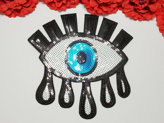 Eye patch, Fashion patch, Large patch, Sequin patch, Iron on