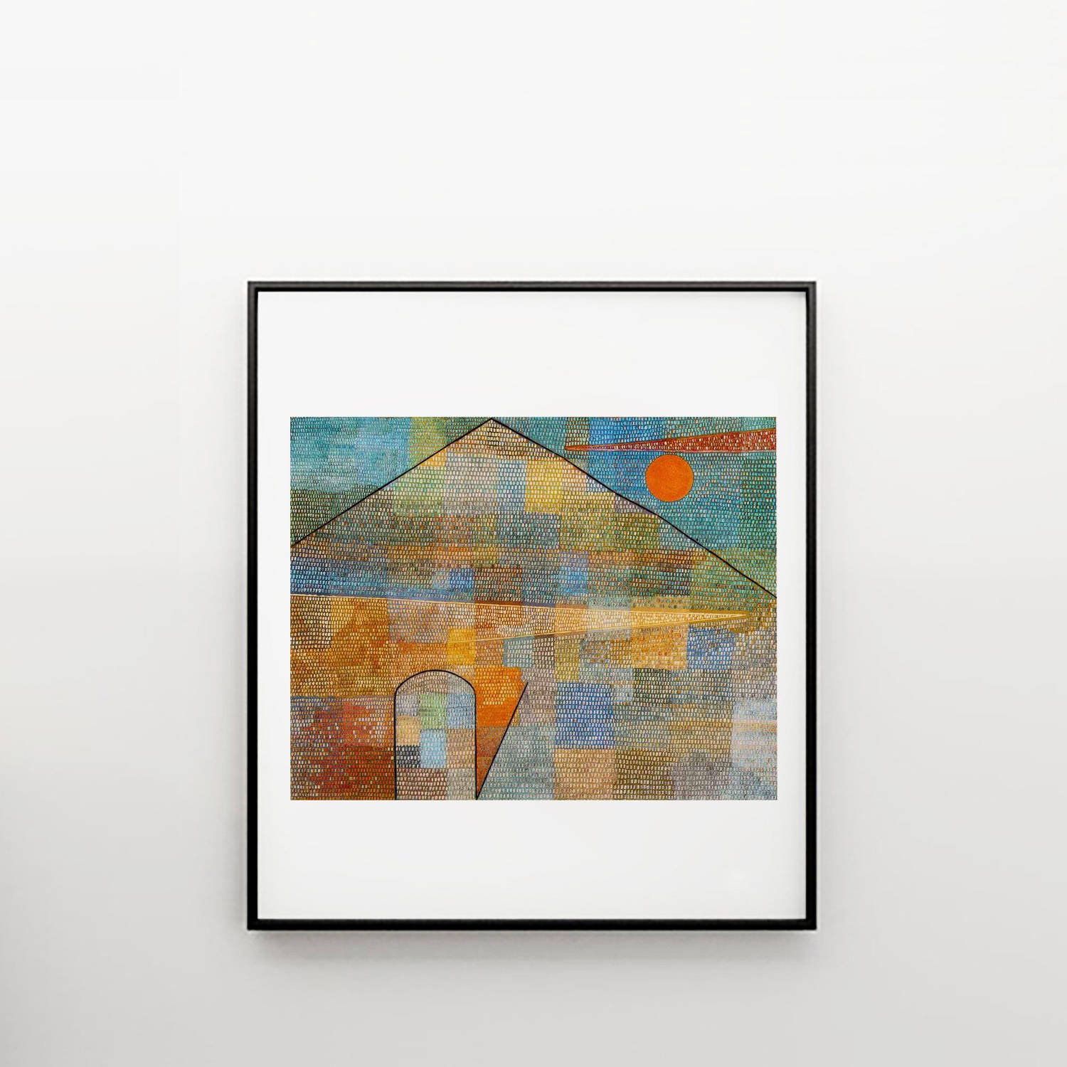 Paul Klee Modern art Landscape art print in Orange and Yellow