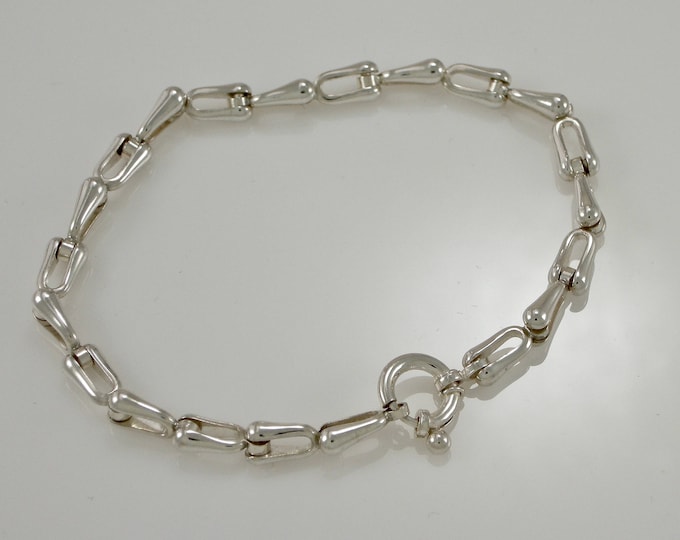 Sterling Stirrup Chain Bracelet | Mens Chain Bracelet | Silver Chain Bracelet | Custom Chain | Keiser Sterling Jewelry | 925 Link Bracelet